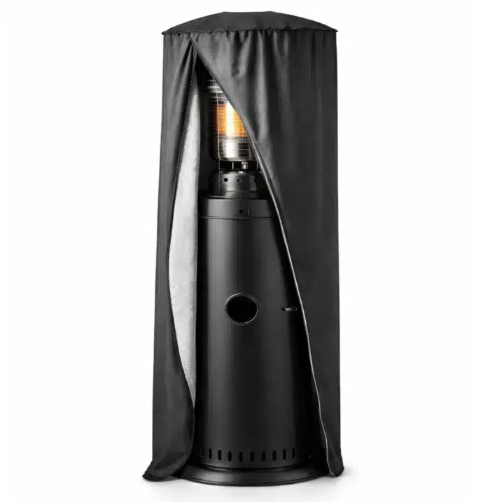 overdrag terrasvarmare area svart oppen dragkedja framifran