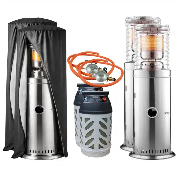 paketpris large terrasvarmare area rostfri med gasoltub