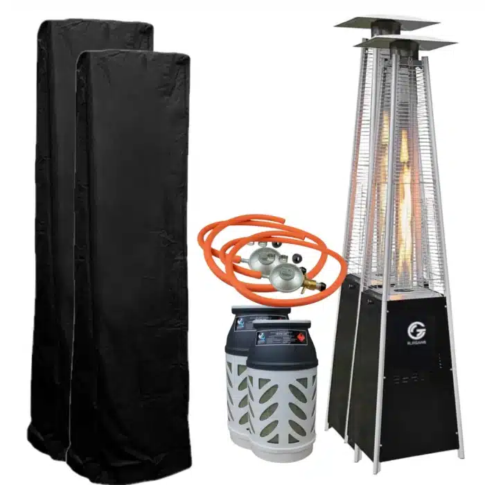 paketpris large terrasvarmare elegans svart med gasoltub