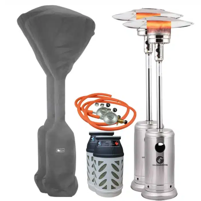 paketpris large terrasvarmare vulkan rostfri med gasoltub