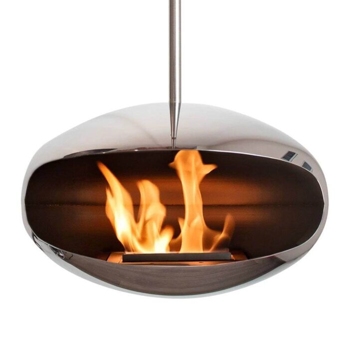 Etanolkamin Aeris från Cocoon Fires i polerat stål
