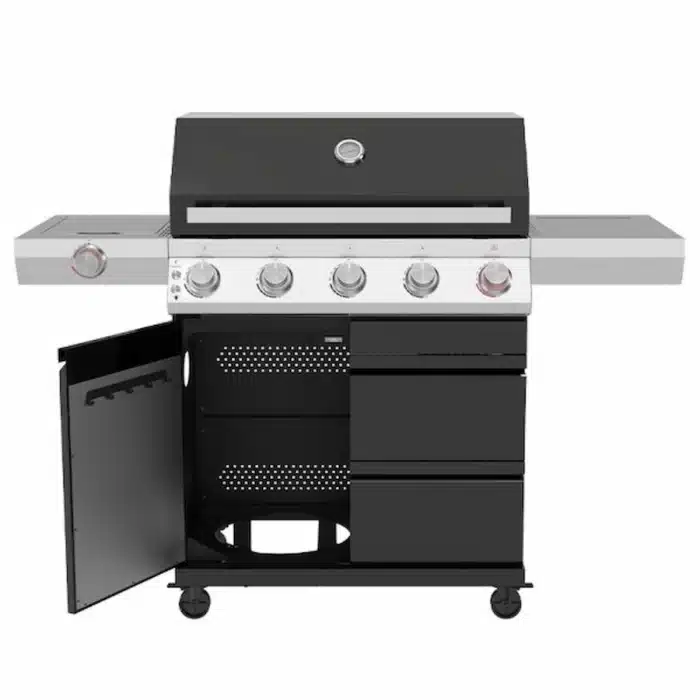 bluegaz-z501-gasolgrill-svart-med-oppen-dorr
