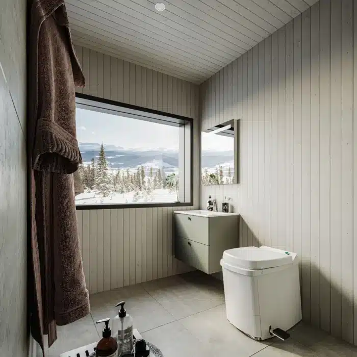 miljobild av sunwind forbranningstoalett i ett modernt badrum