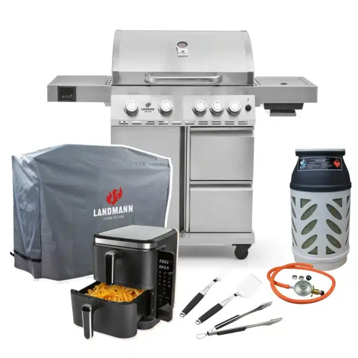 paketpris landmann gasolgrill cool rostfritt stal 4 1 maxx med air fryer