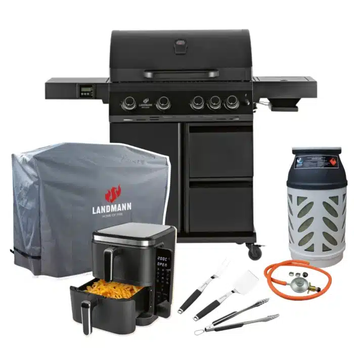 paketpris landmann gasolgrill cool svart 4 1 maxx med airfryer